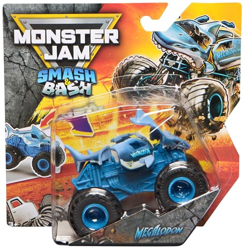 Monster Jam Smash & Bash, 1:64 Die Cast Repairable Monster Truck, Kids Toys for Boy and Girls Ages 3 and up, ASSORTED DESIGNS (SHIPPED AT RANDOM)