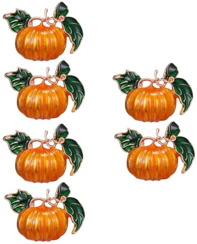 Healvian Broche Citrouille En Alliage 6 Pièces 1.6X1.2 Pouces Décoration Halloween Orange Chic Et Réaliste Accessoire Mode Femme Pour Fête Bal Et Quotidien