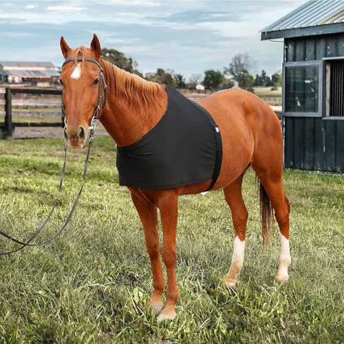 Horse Belly Guard Shoulder Protector - Stretch Vest, Leg Stretcher, Anti-Rub Bib, Chest Saver, Anti-Chafing(L)