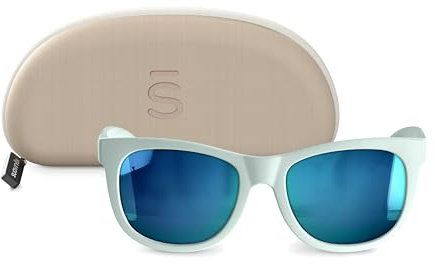 SUAVINEX, Solglasögon för spädbarn 12–24 månader polariserade, med UV400-filter, Cat 3, 100% UVA- och UVB-skydd, ingår, mycket flexibel och lätt, fyrkantig, modell 2026, blå
