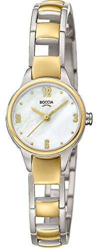 Boccia Damen Analog Quarz Uhr mit Titan Armband 3277-02