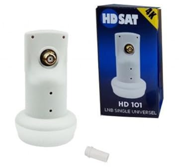 HDSAT HD101 LNB Single Tête Parabole Universelle Full HD 4K Gain 65dB