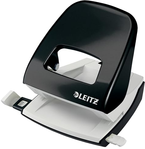 Leitz Hole Punch, 30 Sheets, Guide Bar with Format Markings, Metal, NeXXt Range, 50082095 - Black