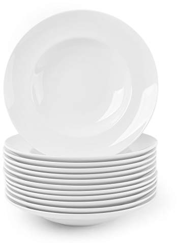 Holst Porzellan PB 27 FA4 FA4-Juego de 12 Platos de Pasta Profesional (26 cm, 26 x 26 x 25 cm), Color Blanco, Porcelana