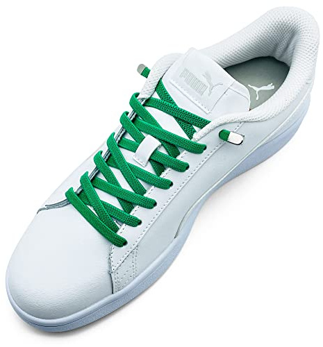 ELANOX elastische Schnürsenkel ohne Binden I 4 Stück für 2 Paar Schuhe, mit stylischen Enden, Schuhbänder ohne Binden Schnellverschluss, Gummi-Schnürsenkel, für Erwachsene & Kinder (grün)
