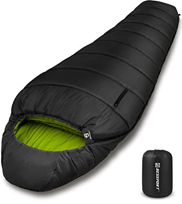 Bessport Mummy Sleeping Bag | 15-45 ℉ Extreme 3-4 Season Sleeping Bag for Adults Cold Weather– Warm and Washable, for Hiking Traveling & Outdoor Activities