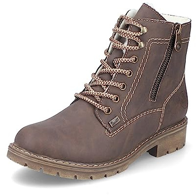 Rieker Femme Bottines Y9134, Dame Bottines à Lacets,Hydrofuge,riekerTEX,Bottes,Chukka Boot,Bottes Courtes,Bottes à Lacets,Marron (Braun / 25),39 EU / 6 UK