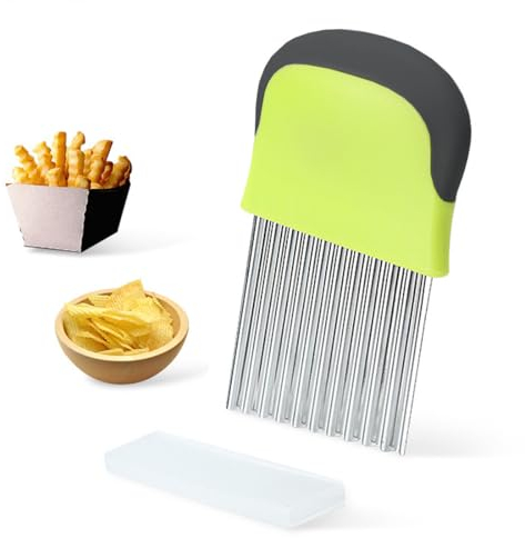 KXUSW Taglia Patate-Tagliaverdure-Tagliapatate-Taglia Patate a Bastoncino-Affetta Patate-Affetta Verdure-Coltello Taglio Ondulata in Acciaio Inossidabile-Cucina Accessori Utili x la Casa