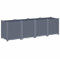 vidaXL Jardinière, Pot de Fleurs, Bac à Fleurs, Pot à Plantes, Boîte à Fleurs Jardin Terrasse Patio Extérieur, Bleu Gris 160x40x53 cm PP