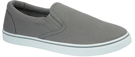 Urban Jacks Mens Canvas Mesh Slip On/Lace-up Espadrilles Casual Low Top Plimsoll Trainers Size 7-12 (Grey, UK Footwear Size System, Adult, Men, Numeric, Medium, 11)