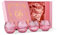 GLASSIQUE CADEAU Vintage Art Deco Gerippte Gin Tonic Cocktailgläser in Zartem Rosa mit Goldrand | 4er set | 400 ml Geriffelte Kristall Gingläser für Cocktails | Geschenkset für Gin Liebhaber