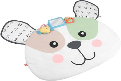 Fisher-Price Baby Tummy Time Toy, Puppy Perfection Giant Play Mat with Sensory Development Activities for Newborns 0+ Months, HYR51