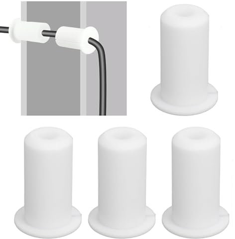 4 PCS Cable Grommet, Cable Wall Grommet, Cable Routing Kit, Silicone Cable Grommet, Wall Grommets for Cables, Cable Pass Through Grommet for Wall Hole Furniture Wire Hole (White)