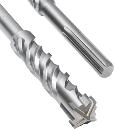 Punta SDS Max a doppia elica, con 4 taglienti in carburo di tungsteno, per trapano a percussione, ideale per calcestruzzo, pietra e pietra naturale, 32 x 460 mm