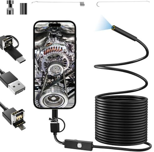 Endoscope Inspection Camera 3 in 1 USB 1920P Flexible Rigid Snake Camera with 6 LED Light No WiFi Waterproof IP67 Tube Sink Pipe Drain for Android Tablet Samsung (13.5 ft/ 3.5m)