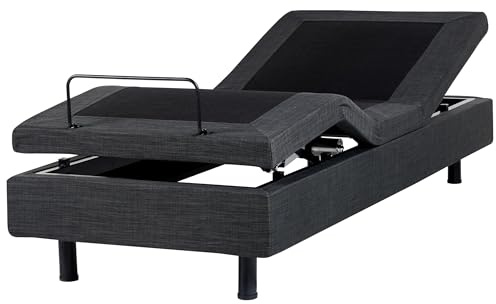 Säng Modern Liten Enkel 80 x 200 cm Elektriskt Justerbar Fjärrkontroll utan Sänggavel Polyester Mörkgrå Duke