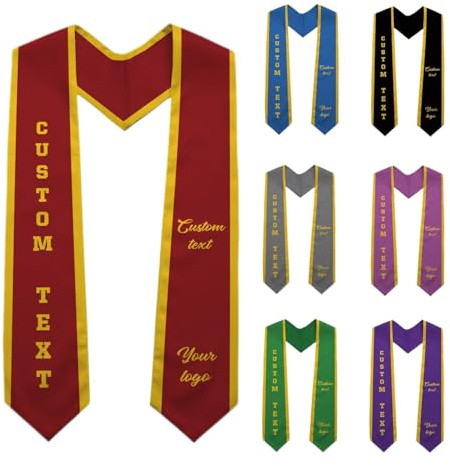 Custom Graduation Stole, Personalized Grad Sash with Text and Logo, Customized Class of 2025 Graduation Stoles Flag Graduation Honor Gifts