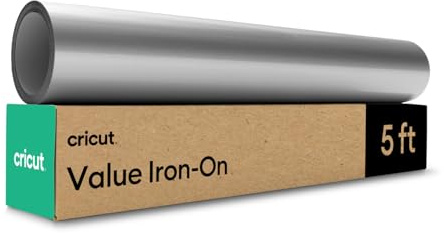 Cricut HTV Heat Transfer Vinyl | 1.5 m | Silver | Iron-On HTV Vinyl for Fabric, Perfect for Custom T-Shirts & DIY Clothing