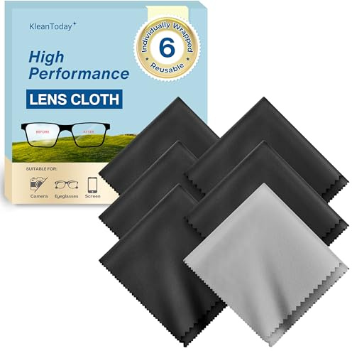 Japanese-Style Premium Microfiber Glasses Cleaning Cloth Streak & Scratch-Free Lens Cleaning Cloth – Safe for Eyeglasses, Sunglasses, Glasses Cleaner, Lens Wipes, iPhone & Screens (6 Pack)