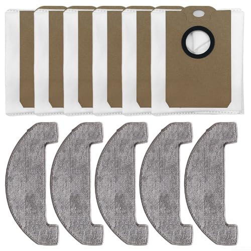 Juego de trapos y bolsas de polvo, para robot aspirador BPMIO B15 B15 Plus, 5 almohadillas para fregona, 6 bolsas de polvo, para mantenimiento regular