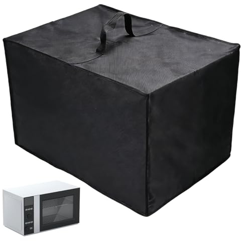 Cubierta Antipolvo 50 x 40 x 32 cm,Cubierta para Horno Microondas, Funda Antipolvo de Freidora de Aire, Funda Protectora a Prueba de Polvo para Microondas, Tela Oxford 420D Negra para Protección