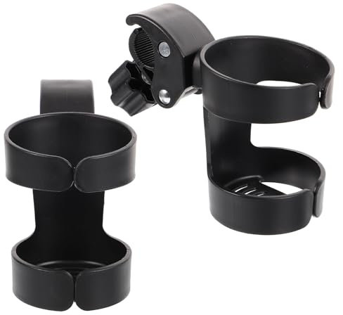 ROMISBABA 2 piezas Soporte para Bebidas Ajustable con Pinza de Sujeción para Andador Silla de Ruedas y Cochecito Portavasos Giratorio para Adultos y Personas Mayores