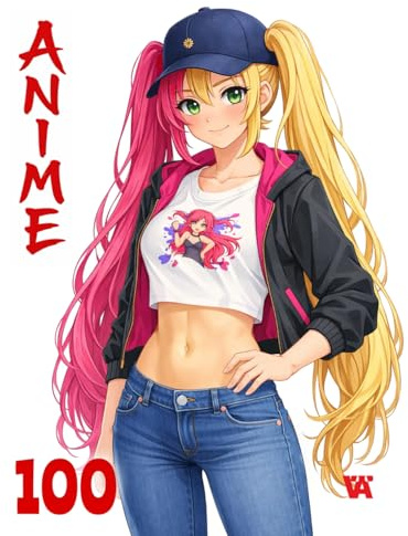Libro para Colorear Anime: 100 Dibujos Anime para Colorear – Estilo Manga para Jóvenes y Adultos
