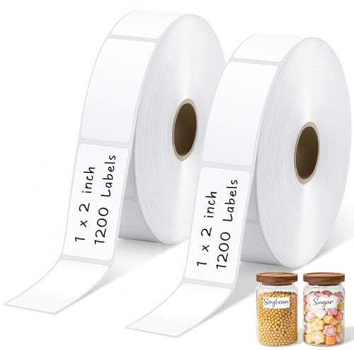 JIANTA 2400 Étiquettes pour Bocaux, Etiquettes de Congélation à Rouleau | 25 x 50 mm Adhésifs pour Organisation, Rangement, Artisanat, Notes Autocollantes pour Bureau, École, Maison, Cadeau