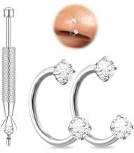 20 g 18 g hästsko näsring, guld silver dubbel ädelsten näsringar ringar för kvinnor män allergivänliga kirurgiskt rostfritt stål liten CZ helix tragus ring hästsko örhängen piercing smycken 7 mm 8 mm