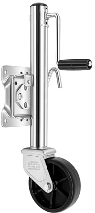 HauTour Rueda de apoyo para remolque, 1200LBS, rueda de apoyo para remolque, rueda robusta, remolque Jack, altura ajustable, acero galvanizado, manejo seguro, para caravanas, remolques de barcos