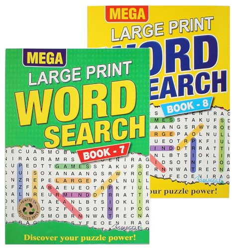 Martello P2174 Mega Large Print A4 Word Search Puzzle Books - Set of 2