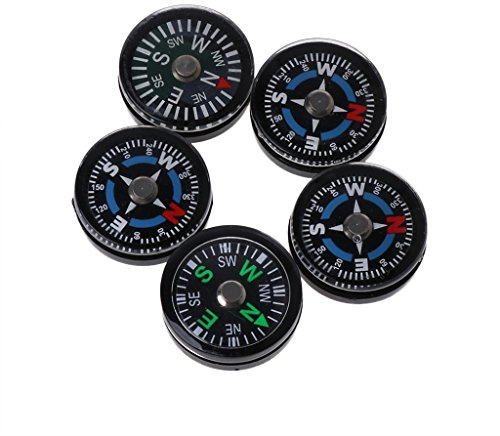 BELTI 5pcs 18mm Mini Compas Portable Camping Voyage Randonnée Guider Survival Compass