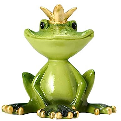 Veemoon Grenouilles Vertes Roi Assis Grenouille Figurine Grenouille Résine Artisanat Statue Jardin Grenouille Décor pour Bureau À Domicile Étagères De Bureau Table Artisanat Décoration