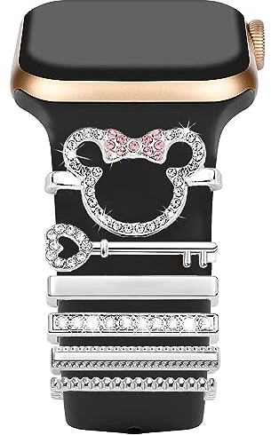 YeahBoom Uhrenarmband Charms, Dekorative Ringe für Smartwatch Armbänder, Kompatibel Mit Silikon Uhrenarmbändern