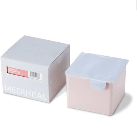 Mediheal - Almohadilla de ampolla de colágeno (100 almohadillas), almohadillas de tonificador facial de algodón para reafirmar la piel y restaurar la elasticidad, almohadilla de seda ecológica vegana