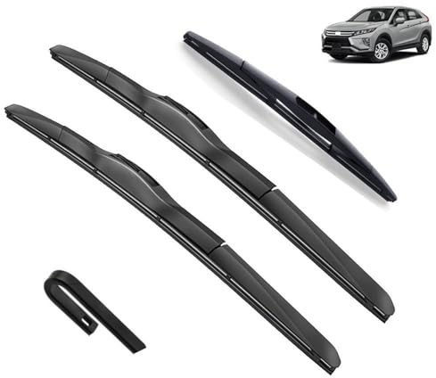 Escobillas limpiaparabrisas de coche compatible con Mitsubishi Eclipse Cross GK GL YA 2017-2023, cortador de limpiaparabrisas for parabrisas, apto for brazos con gancho en U (Color : Front Rear, S