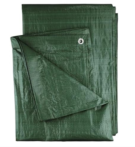 DIAH DO IT AT HOME Green Tarpaulin 90 GSM (2m x 3m) - Lightweight Waterproof Tarp Cover with Aluminium Eyelets for Garden, Camping Ground Sheet, Wood Logs & Outdoor Furniture Protection