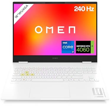 HP Omen Gaming Laptop | 16 Zoll WQXGA-240 Hz | Intel Core i7-14700HX | 32 GB DDR5 RAM | 1TB SSD | NVIDIA GeForce RTX 4060 (8GB) | QWERTZ | Windows 11 Home | Weiß