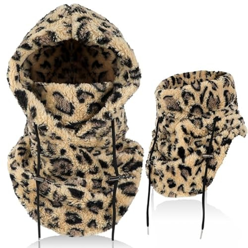 AYPOW Balaclava, termobalaclava i fleece, multifunktionell, för utomhusbruk, vindtät ansiktshuva, varm skidmask med nack- och halsvärmare, unisex-ansiktsmask för cykling, motorcyklar, vandring och mer