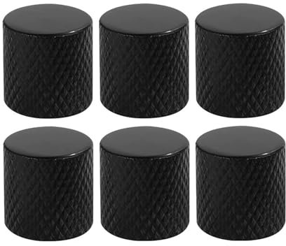 gitarrenzubehör für anfänger Flache Metallknöpfe Für Elektrische E-Bass-Gitarren-Bedienknöpfe Und Flache Tonknopf-Volume-Ton-Regler-Kuppelknöpfe(Black)