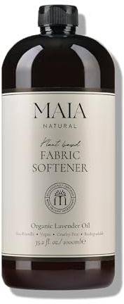 MAIA NATURAL Eco-Friendly Fabric Softener 1000ml, Vegan & ECOGARANTIE® Certified, Plant-Based Liquid Formula, Sensitive Skin Safe, Paraben Free, Biodegradable, Organic Certified Lavender Essential Oil