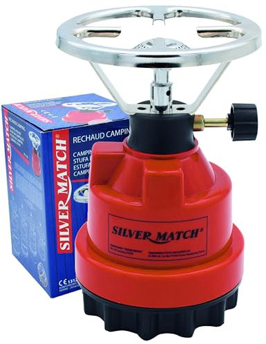 SILVER MATCH Réchaud de Camping, Réchaud à Gaz 1 Brûleur, Pour Camping, Bivouac, Festival, Randonnée, Compatible Cartouche Perçable 190G, C 206, 40673551