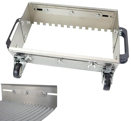 Pettine per malta con cazzuola dentata regolabile, cazzuola dentata in acciaio inox per colla per piastrelle, pettine per malta con ruote, dispositivo per piastrelle piatte da 60/80 cm(60cm/23.62in)