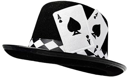 Cylinderhattar För Män,Pokerkortsdesign | Originell Cylinderhatt | För Amatörer, Hobbyister, Professionella Underhållare, Festplanerare, Cosplayers, Halloween Natt, Scen Föreställningar och