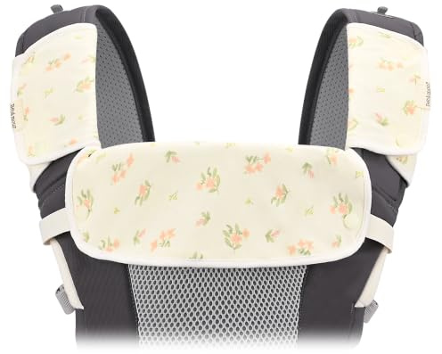 Bebamour Coussinets de Dentition pour Porte-bébé, Bavoirs 100% Coton Drool 3 Pièces Coussinets de Dentition Bébé pour Garçons/Filles, S'adapte à Tous les Porte-bébé/Réversible/Naturel