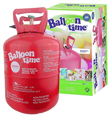 schenken-24 Helium Ballongas 250 Liter Behälter zum direkten befüllen/VIELSEITIG - Sicheres Befüllen von Latexballons, Folienballons, Herzluftballons, LED Ballons