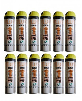Lot de 12 bombes Soppec traceur de chantier fluo Jaune 500 ml