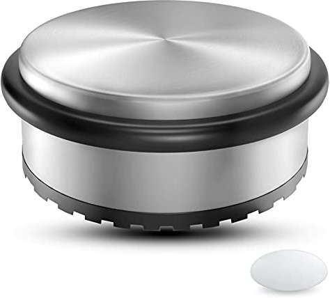 SilverRack® rostfritt stål dörrstopp [1-set] + 1 extra väggdörrstoppare – premium dörrstoppare utan borrning 1,1 kg – tung dörrstopparbotten – 10 x 4,5 cm dörrstoppare
