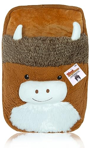 Things2KeepUWarm Heated Foot Muff Highland Cow - Hot Water Bottle Feet Warmer for Home, Office