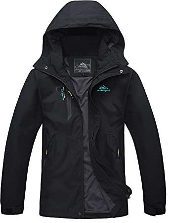 LUI SUI Veste à capuche coupe-vent imperméable pour femmes en plein air